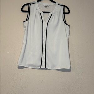 Calvin Klein Black and White Blouse with Timeless Elegance